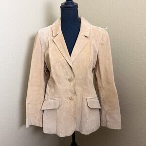 Vintage Tan Pig Suede Leather Blazer Jacket Made in Yugoslavia Women’s 42
